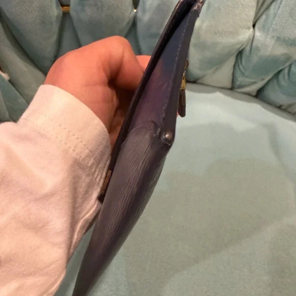 Prada Envelope Wallet in Blue Leather Flawed Gem 💎 - Picture 14 of 17